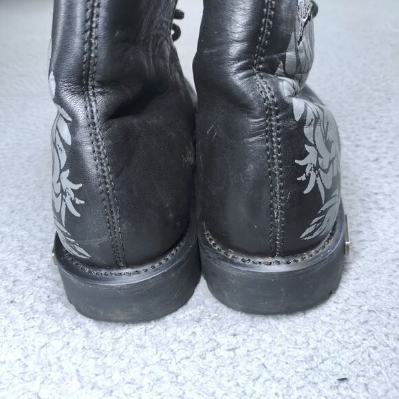 Harley Davidson Boots Womens 10 US 42 EUR Black Ladies Bremerton 85172 Embroider - Picture 12 of 16